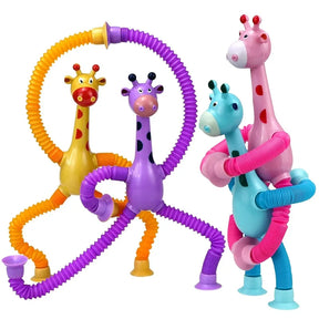 Girafa Estica e Puxa para desenvolvimento motor de bebês - Kit 4 girafas + ebook gratis