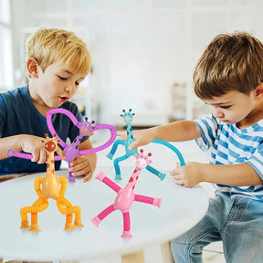 Girafa Estica e Puxa para desenvolvimento motor de bebês - Kit 4 girafas + ebook gratis