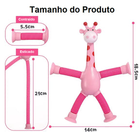 Girafa Estica e Puxa para desenvolvimento motor de bebês - Kit 4 girafas + ebook gratis