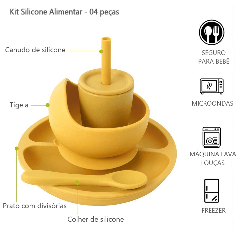 Kit Introdução Alimentar - Silicone Kit Baby Food - Pituquinho